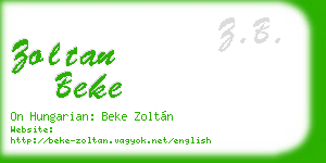 zoltan beke business card
